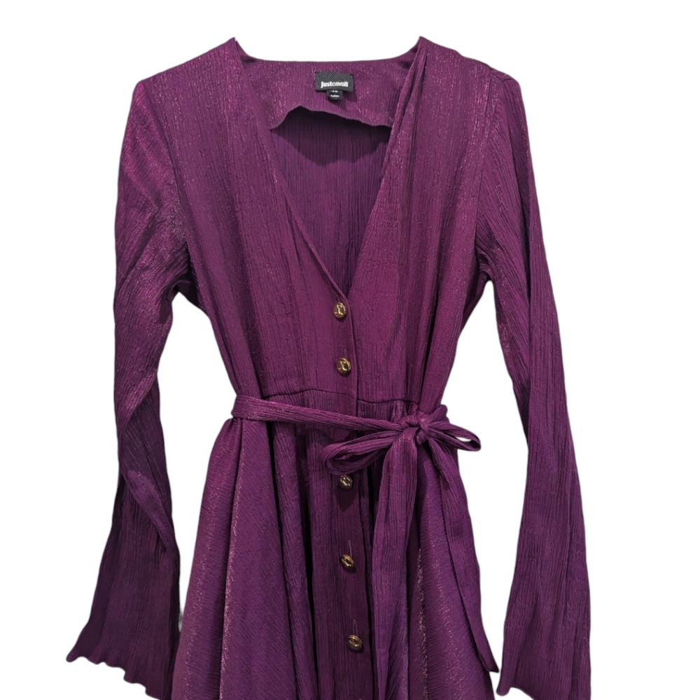 Roberto Cavalli Just Cavalli Crepe Midi Dress 42 - Picture 4 of 8